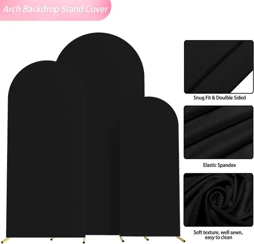 Miniatura 4 de Wokceer Juego de 3 Fundas para Arco de Boda de Spandex, Fundas Ajustadas para Arco de Boda, Fundas para Arco de Boda Chiara, para Telón de Fondo