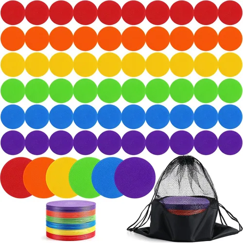 Miniatura 6 de Marcadores de punto de piso de TPE Tinideya para gimnasio, puntos planos antideslizantes, marcador de punto de baile para deportes de gimnasio
