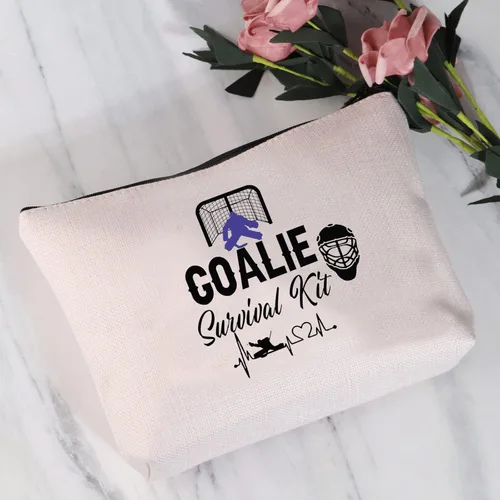 Miniatura 2 de JYTAPP Kit de supervivencia para porteros, bolsa de cosméticos, regalo de hockey sobre hielo, regalos para jugadores de hockey, bolsa de viaje