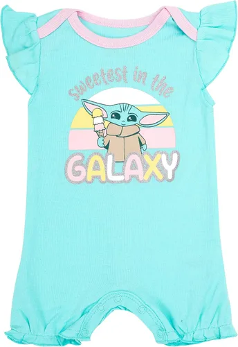 Miniatura 3 de STAR WARS Paquete de 2 pantalones cortos de manga con volantes para bebé, paquete de 2 unidades - Baby Yoda Baby Body - Ropa para niñas