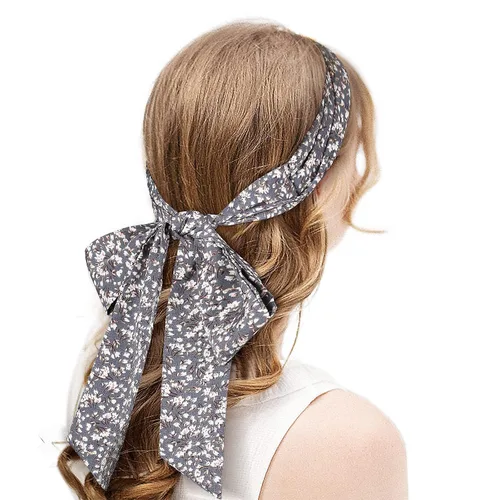 Miniatura 3 de AWAYTR Diademas de gasa con trenzado largo para mujer - 3 unidades, envolturas cruzadas para cabello grueso (Negro+Beige+Jaque)