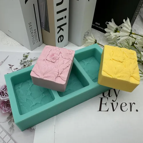 Miniatura 5 de Moldes de silicona para jabón de hoja de ginkgo de 3 cavidades, molde de silicona para jabón natural, vela, cera, fabricación de yeso aromático