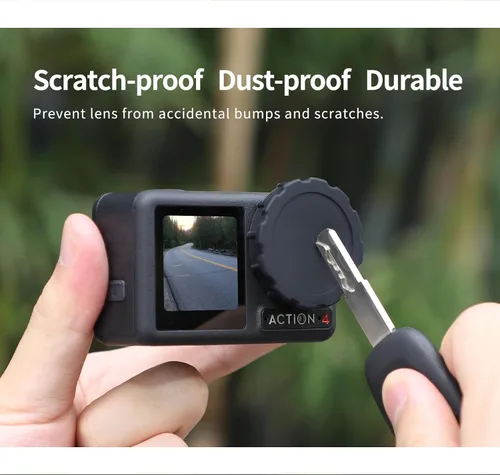 Miniatura 6 de Funda protectora de silicona para cámara Osmo Action 4 / Action 3, protector de lente protector de cámara, accesorios (solo 2 tapas de lente)
