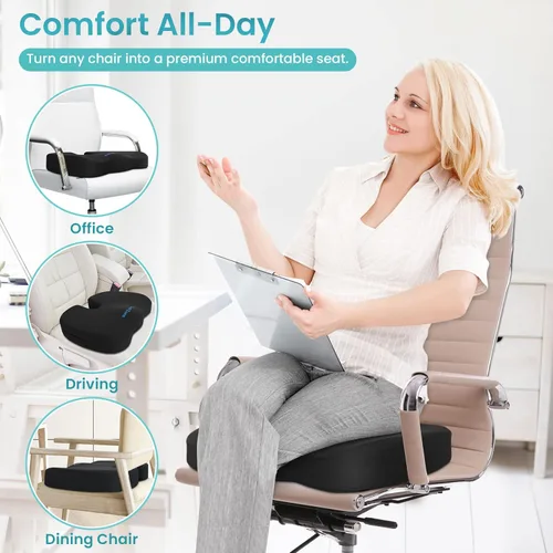 Miniatura 6 de Cojín de asiento para silla de oficina, cojín de espuma viscoelástica mejorada de gel refrescante para sentarse durante mucho tiempo, almohada