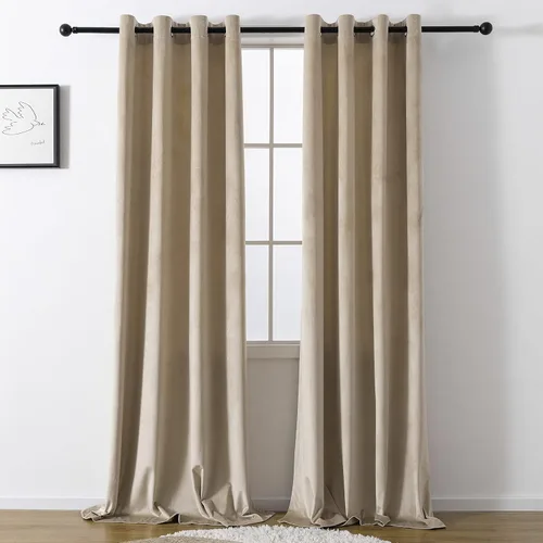Miniatura 9 de VANASEE Cortinas de terciopelo gris oscuro para dormitorio, 63 pulgadas de largo, cortinas opacas para oscurecer la habitación, cortinas