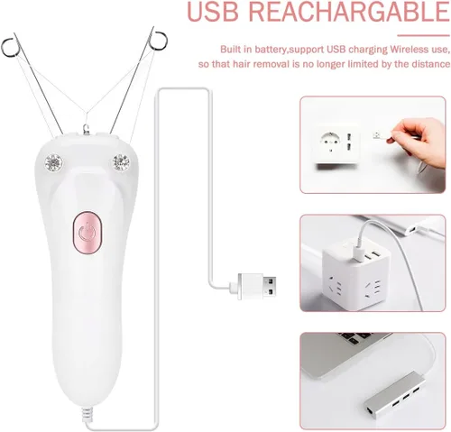 Miniatura 7 de Removedor de vello facial, depiladora eléctrica inalámbrica para mujer, depiladora de hilo facial, depiladora de belleza para mujer, removedor