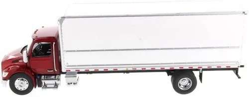 Miniatura 8 de Diecast Masters Modelo Peterbilt 536 a escala 1:32 con carrocería de camioneta de firma suprema Serie Tranport Cabina roja y cuerpo blanco