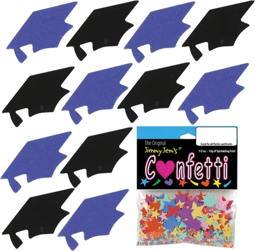 Miniatura 83 de Confetti Grad Cap Negro, Azul Marino Combo - 2 bolsas de media onza (1 oz)