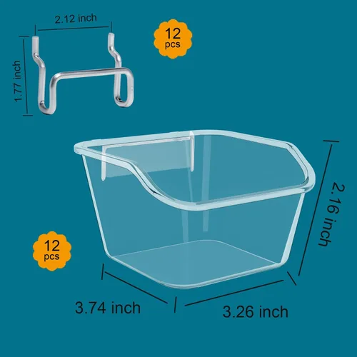 Miniatura 3 de Paquete de 12 cajas de tablero de clavijas, accesorios para ganchos de tablero de clavijas, adecuados para artículos que no se pueden colgar
