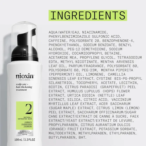 Miniatura 8 de Nioxin System 2 Scalp Care + Hair Thickening Leave-In Treatment For Natural Hair with Progressed Thinning Boost Hair Density & Strengthen