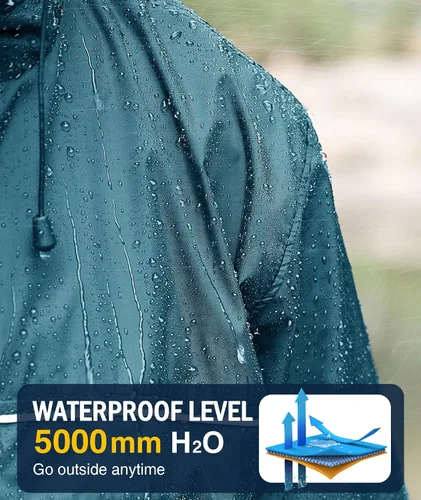 Miniatura 49 de SWISSWELL Chaqueta impermeable para hombre, rompevientos, ligera con capucha para uso diario casual