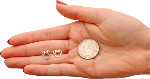 Miniatura 5 de Disney Minnie Mouse Stud Earrings Two Tone Minnie Silhouette Sterling Silver