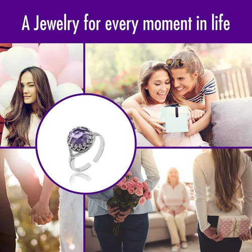 Miniatura 9 de 925 Sterling Silver Gemstone Rings for Women - Anniversary Rings for Women - Sterling Silver Rings for Women - Dainty Sterling Silver Rings