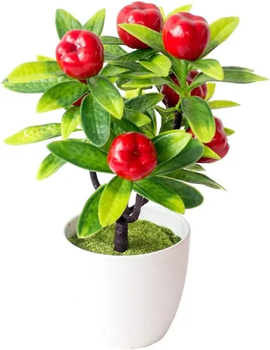 Decoración de escritorio, árbol frutal artificial en maceta, planta falsa decorativa para oficina, decoración del hogar, accesorios de fotografía,