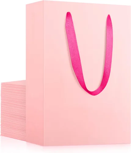 Miniatura 10 de EUSOAR Bolsas de compras de papel con asas, paquete de 25 bolsas pequeñas de papel kraft de 5.9 x 2.3 x 7.8 pulgadas, bolsa de mercancía