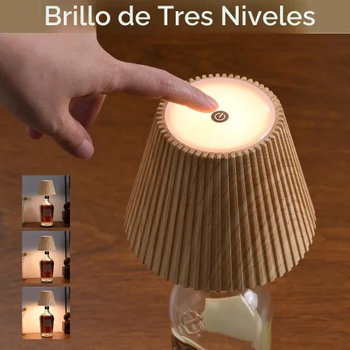 Miniatura 4 de WILIT Lámparas inalámbricas con pantalla de botella para lámparas de mesa, luces de barra de 3 niveles de brillo para bar de casa, lámpara