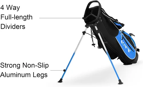 Miniatura 5 de KVV Bolsa de soporte de golf junior, bolsa de soporte de golf ligera para niños de 4-6/7-9/10-12 años
