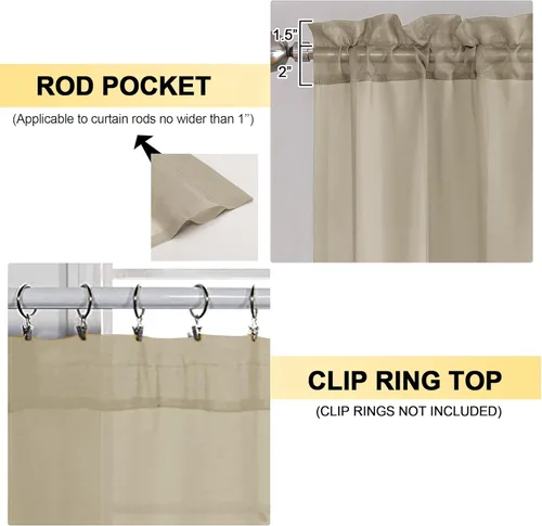 Miniatura 235 de OVZME Cortinas traslúcidas, ligeras, suaves, para estudio, sala de estar y dormitorio, juego de 2 paneles, 42 pulgadas de ancho x 84 pulgadas