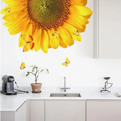 Miniatura 4 de Calcomanías de pared inspiradoras de girasol, gran frase motivacional, diseño de girasol, decoración para el hogar, dormitorio, "You're Braver