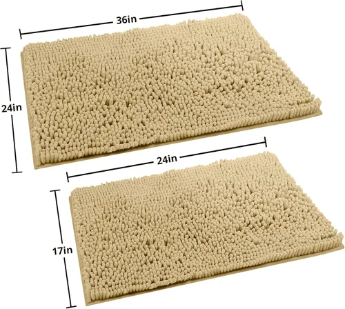 Miniatura 2 de Alfombras de baño, extra suaves y absorbentes, antideslizantes, felpilla de lujo, alfombras de felpa para bañeras, ducha y debajo del fregadero