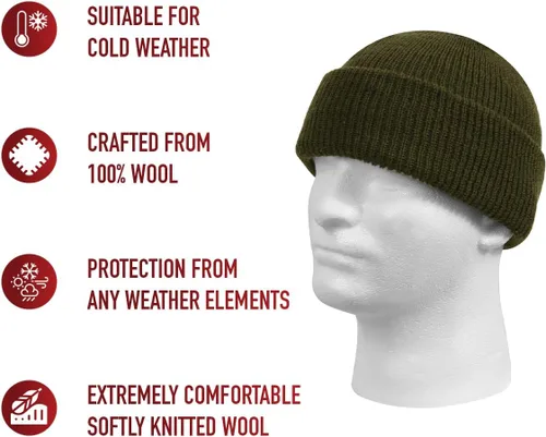 Miniatura 8 de Rothco Gorra de reloj de lana fabricada en Estados Unidos, protección para todo tipo de clima y gorro de estilo clásico