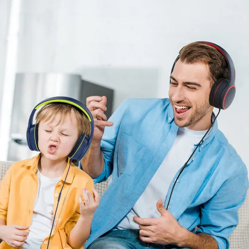 Miniatura 7 de R10 - Auriculares sobre la oreja con micrófono, auriculares de bajos estéreo ligeros y plegables con cable de 1.5M sin enredos, auriculares