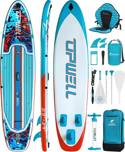 Miniatura 13 de UPWELL 11’6”/11'2”/11'/10'8”/10'6”/10'2” Inflatable Stand Up Paddle Board with sup Accessories Including Backpack, Repairing Kits, Non-Slip Deck