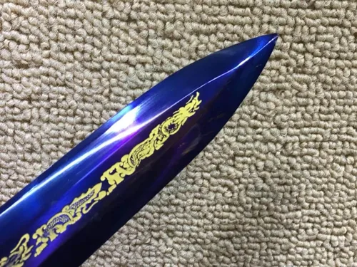 Miniatura 5 de Espada de león, hoja azul de acero de alto manganeso, vaina negra, ajuste de aleación, longitud de 29 pulgadas