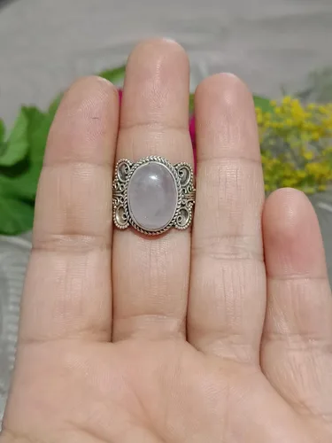 Miniatura 6 de Rose Quartz Gemstone Ring,925 Sterling Silver,Artistic Ring,Oval Shape Stone,Casual Wear,Designer Silver Ring,Engagement Ring,Promise Ring,Silver