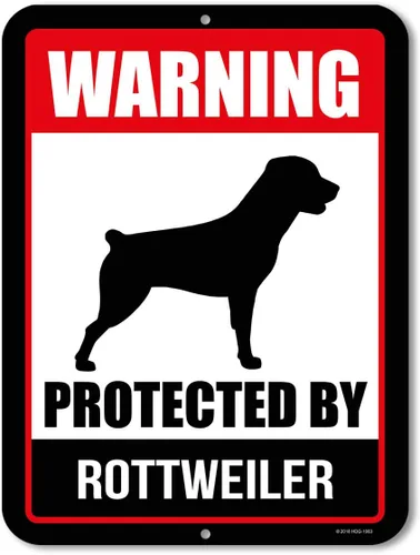 Miniatura 4 de Honey Dew Gifts, Señal de aluminio de metal con advertencia protegida por boxer, Beware of Dog, 9 x 12 pulgadas, HDG-1062
