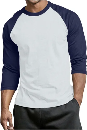 Miniatura 10 de Men's Raglan Long Sleeve Tee Shirts Color Block Crew Neck T Shirt Lightweight Soft Casual Basic Tshirts Running Tops