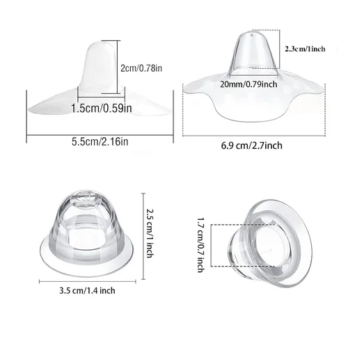 Miniatura 5 de 12 piezas de cubierta de pezón para lactancia, corrector de pezón invertido de silicona, con estuche de transporte transparente, extensor de pezón