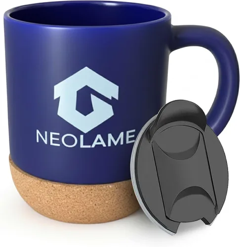 Miniatura 7 de NeoLame - Taza de café de cerámica con fondo de corcho y a prueba de derrames, taza de café reutilizable para el hogar o el trabajo, conservación