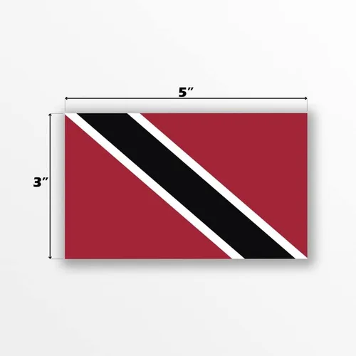 Miniatura 2 de Adhesivo adhesivo de la bandera de Trinidad, paquete de 2, 5 x 3 pulgadas, vinilo de alta calidad AW553