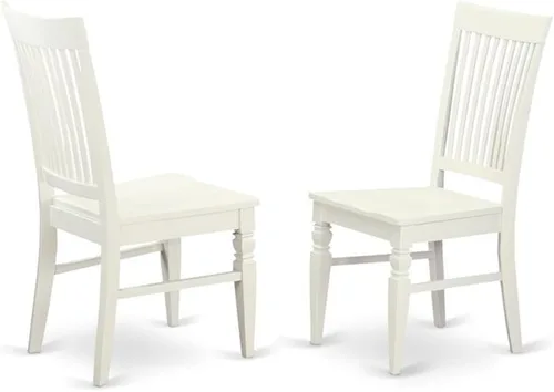 Miniatura 10 de East West Furniture WEC-BCH-W Weston - Sillas de comedor de madera con respaldo de listones, juego de 2, color negro y cereza