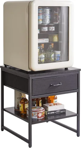 Miniatura 15 de Aibiju Mesa auxiliar grande para sala de estar, soporte de mesa pequeño de 20 pulgadas, mesa de impresora con estante ajustable, mesa de café Blanco