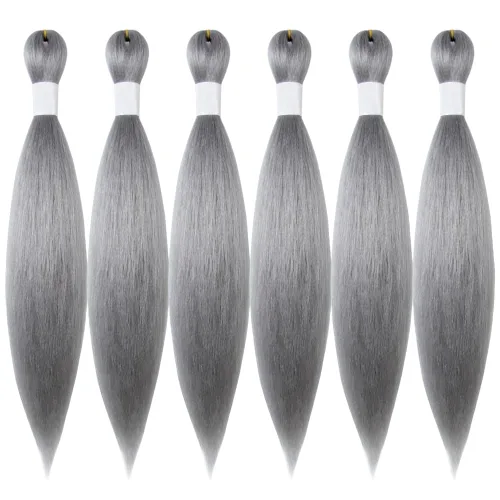 Miniatura 59 de Cabello trenzado preestirado de 10 pulgadas, 4 paquetes, extensiones de cabello corto para trenzas, cabello sintético preestirado #1 (negro azabache)
