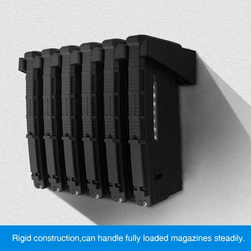 Miniatura 5 de Soporte de pared PMAG estándar de ABS sólido 6X, soporte de mag, estante de almacenamiento de revistas caseras Negro