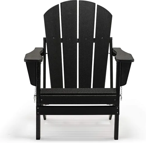 Miniatura 10 de WestinTrends Malibu HDPE - Silla plegable Adirondack de polietileno para exteriores, color negro