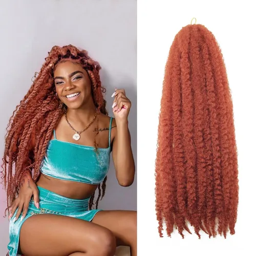 Miniatura 24 de Cabello trenzado Marley Twist de 18 pulgadas, extensiones sintéticas suaves, esponjosas y versátiles para estilos de aspecto natural, perfecto