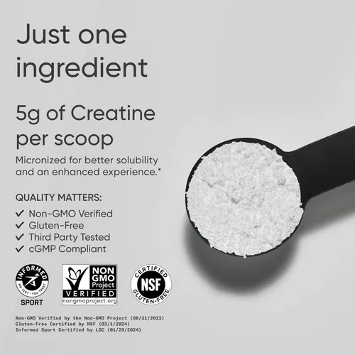 Miniatura 2 de Sports Research Creatine Monohydrate - Ganar músculo magro, mejorar el rendimiento y la fuerza y apoyar la recuperación del entrenamiento* - 5 g