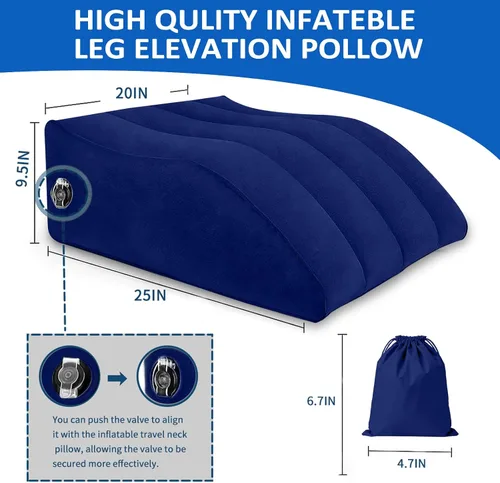 Miniatura 6 de Almohada de pierna inflable para después de la cirugía – Almohada de elevación de pierna para dormir de lado, hinchazón y circulación, almohada