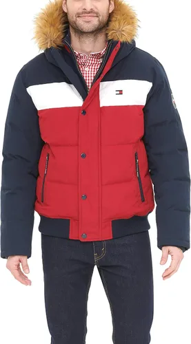 Miniatura 12 de Tommy Hilfiger Chaqueta Bomber de Esnórquel Acolchada de Tela Ártica para Hombre (Estándar y Tallas Grandes)