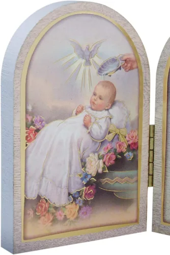Miniatura 3 de Needzo - Placa decorativa de madera para bautizo de bebé de 4 5/8 pulgadas