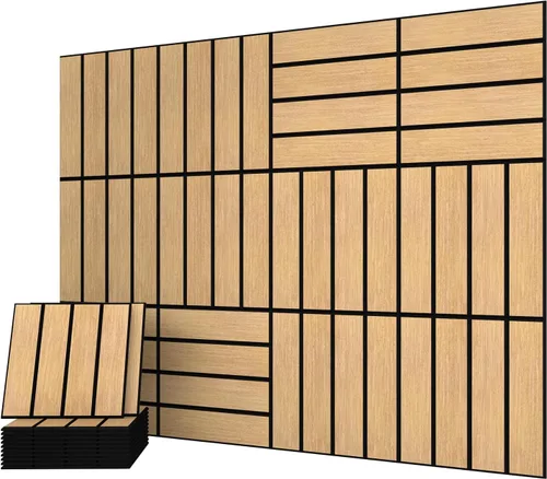 Miniatura 16 de UMIACOUSTICS 6 Piezas 47.2 x 23.6 Pulgadas Panel Acústico, Panel Decorativo de Pared Absorbente de Sonido para Oficina, Cine en Casa, Estudio, Nogal