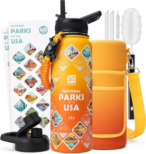 Miniatura 89 de DYSANKY Botella de agua aislada de 32 onzas, metal al vacío de acero inoxidable grueso, jarra de agua deportiva portátil para gimnasio y senderismo