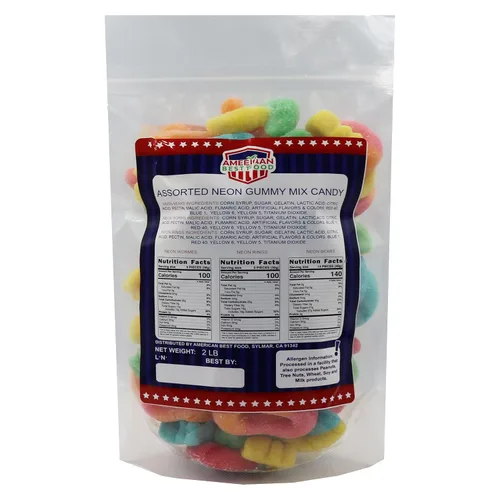 Miniatura 3 de Surtido de gomitas de neón ácidas, gomitas de neón brillantes con sabor a fruta (2 libras)