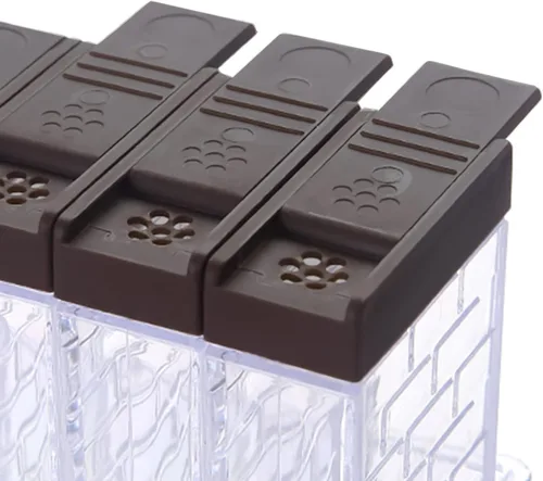 Miniatura 4 de Jucaifu 6 frascos para especias cocteleras, salero y pimentero, dispensador de especias de plástico, salero, caja agitadora de condimentos, juego