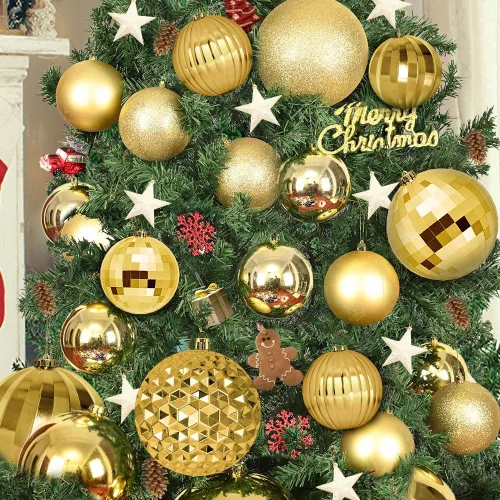 Miniatura 2 de Benjia Adornos de Navidad para Exteriores de Tamaño Extra Grande, Bolas de Plástico Gigantes y Grandes que no se Rompen para Colgar en Césped, Rojo