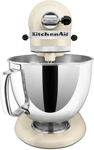 Miniatura 2 de KitchenAid Artisan Series Batidora de Pie con Cabezal Inclinable de 5 Cuartos con Escudo Vertedor KSM150PS, Crema de Almendra